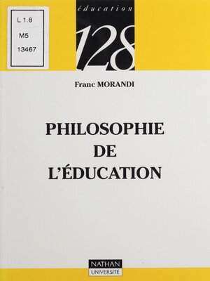 cover image of Philosophie de l'éducation